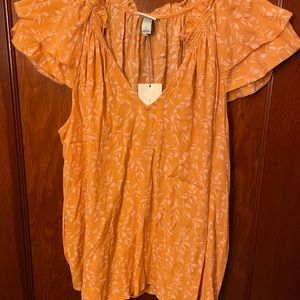 Ruffled Sleeves Loose Tank Top